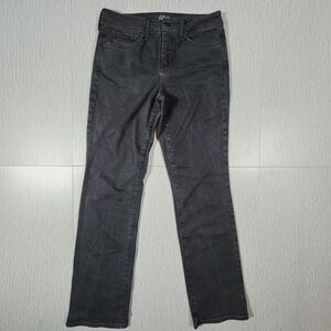 NYJD Marilyn Straight Faded Black Jeans Lift Tuck Technology Womens Size 4